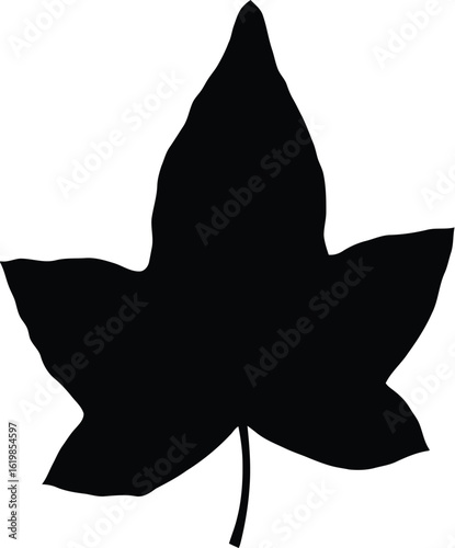 Black ivy leaf silhouette
