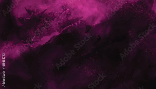 Black dark purple red burgundy wine magenta maroon plum watercolor water. Abstract art colorful background. Chaos daub stain grunge dirty smoke fog.Fantasy dramatic storm night sky with clouds design.