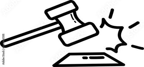 business auction icon symbol outline