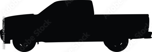 Pickup truck silhouette single cab classic design