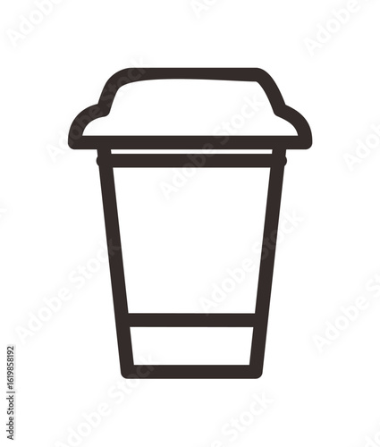 Wallpaper Mural Simple line drawing of a disposable coffee cup with a lid. Torontodigital.ca