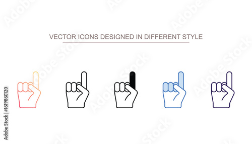 Fan Foam Finger icon design with white background stock illustration