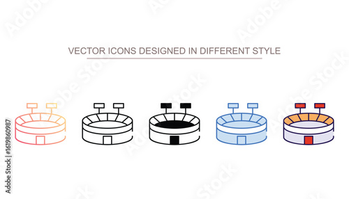 Stadium icon design with white background stock illustration