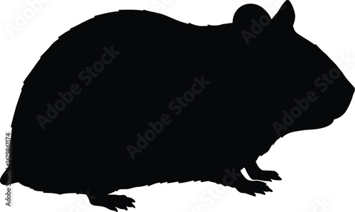 Black silhouette of a hamster