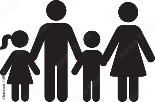 Family group holding hands people parents