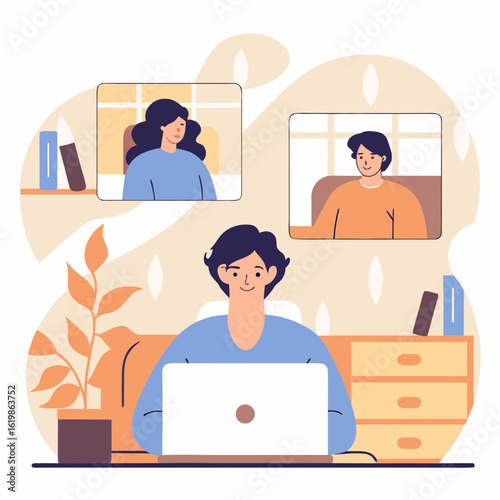 Person Joining Remote Meeting from Home