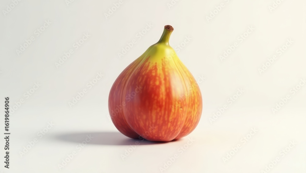 Fototapeta premium Single fig fruit, vibrant color combination.