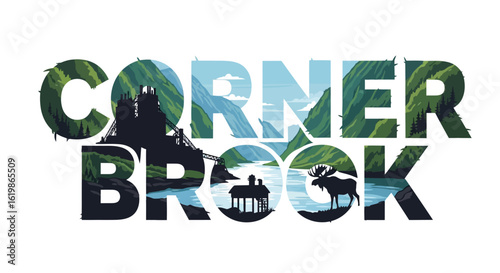 Corner Brook Canada Landscape Icon.