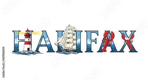 Halifax with Canada Landmark, and Vacation Graphic.