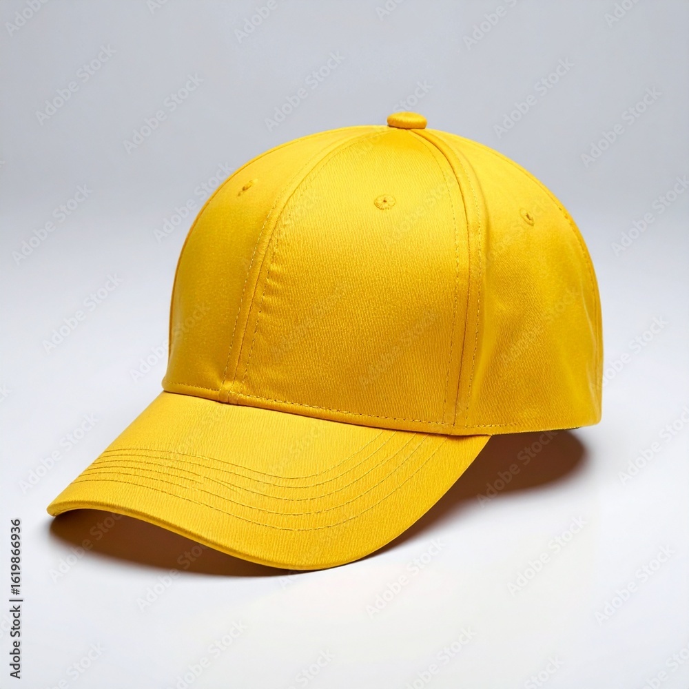 Fototapeta premium Bright Yellow Baseball Cap Mockup for Branding.