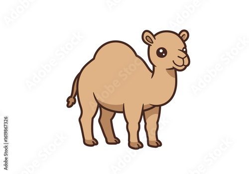 Cartoon Camel with One Hump and a Smiling Face