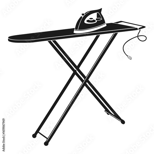 Ironing Board and Iron: A Clean and Crisp Graphic