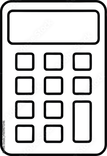calculator icon outline vector illustration on transparent background
