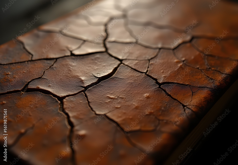 Fototapeta premium Cracked Brown Surface Texture Detail