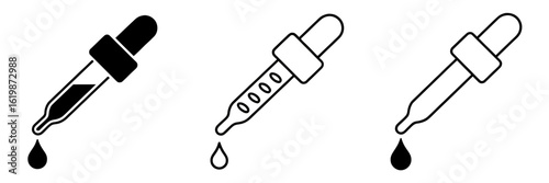 Different dropper levels showing various liquid amounts for laboratory experiments and analysis