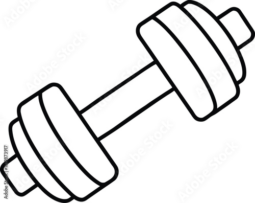 dumbbell icon outline vector illustration on transparent background