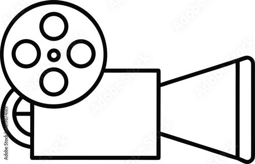 film icon outline vector illustration on transparent background