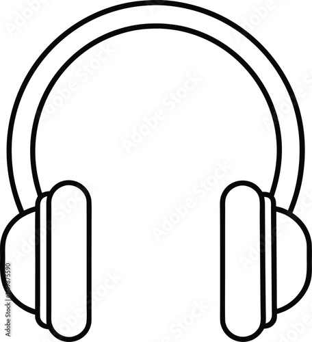 headphones icon outline vector illustration on transparent background