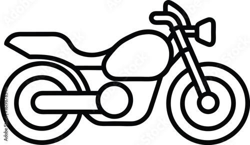 motorcycle icon outline vector illustration on transparent background