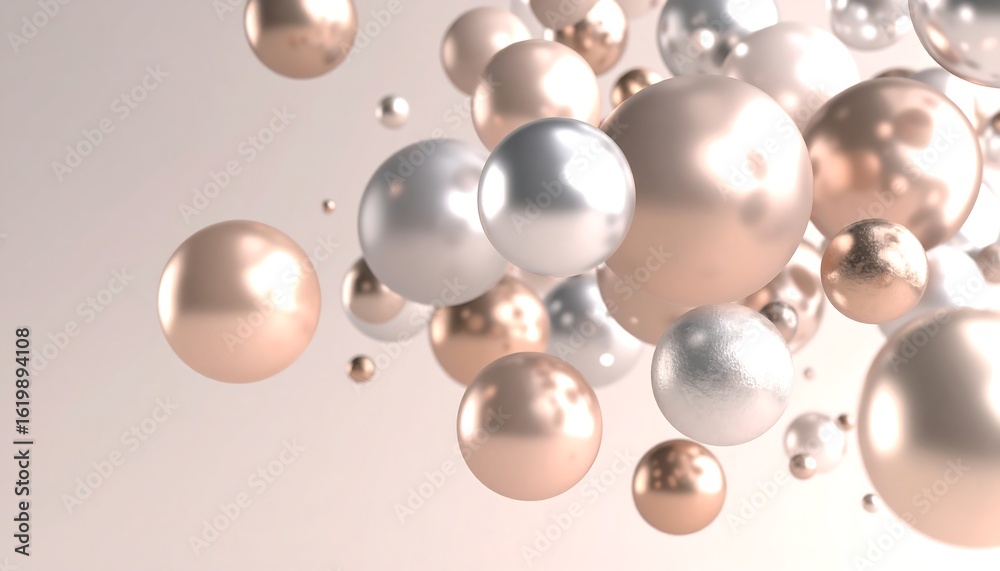 custom made wallpaper toronto digitalAbstract background of various sized spheres in rose gold and silver tones