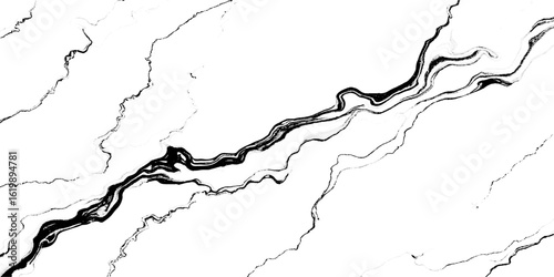 Vector closeup white and black texture cracked marble wall