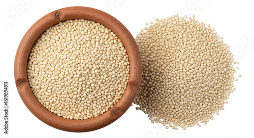 Photos Isolated Bowl and Pile of Amaranth Seeds