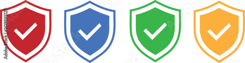  Secure Shield Checkmark Icons - Protection & Verification Symbols