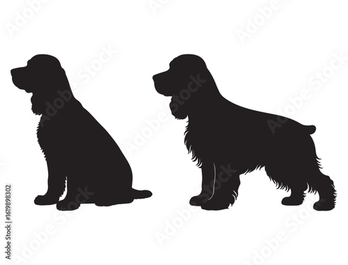 WORKING COCKER SPANIEL DOG SILHOUETTE