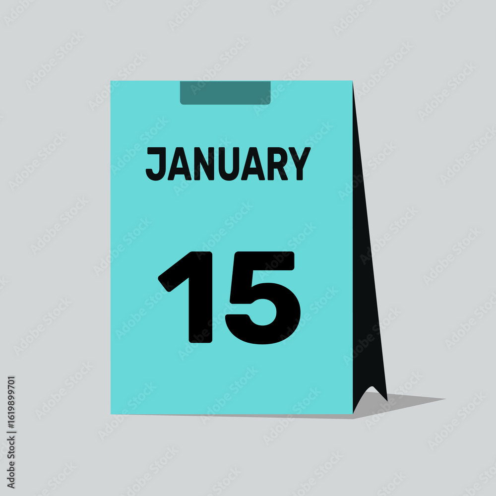 Fototapeta premium 15 january calendar icon vector graphic design illustration background.