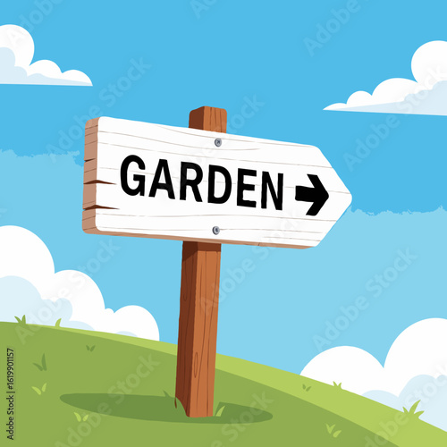 Garden sign. vector illustration