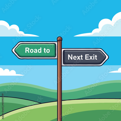 road sign with words