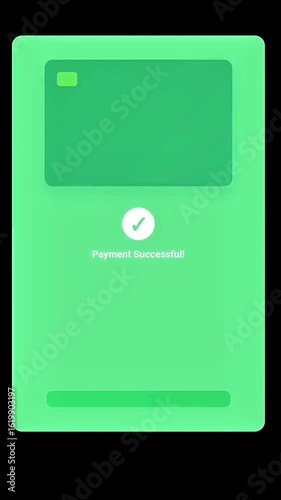 White to Green Success Animation Mobile Interface with Check Mark Transition Payment Complete
