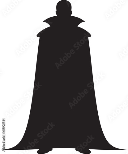 Silhouette of Superhero with Cape