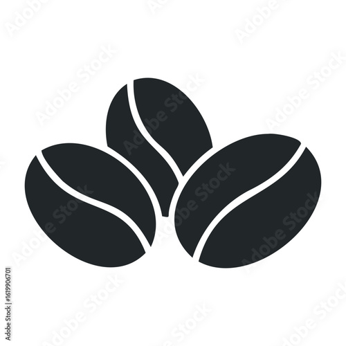 Minimalist coffee bean icon symbolizing fresh arabica roasted flavors. Vector illustration