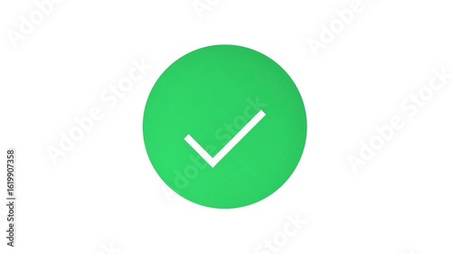 Animated Green Checkmark Success Icon Approval Confirmation Motion Graphics Animation