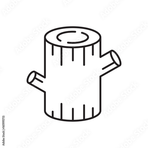 Forest tree stump icon, wood Symbol Outline icon Transparent background