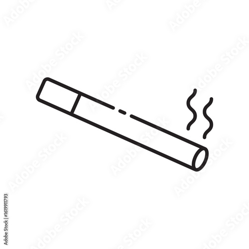 Cigarette icon, Smoking Symbol Outline icon Transparent background