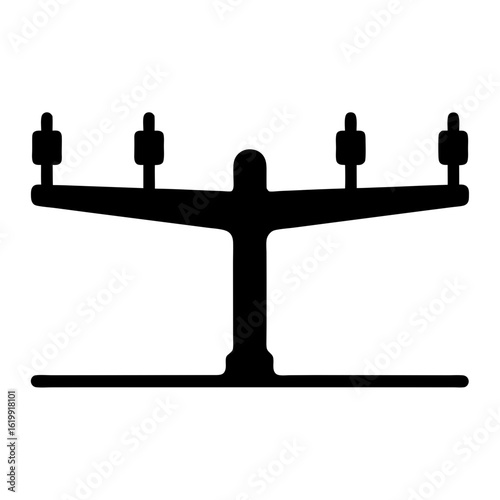 Black and white silhouette of an instrument landing system for airplanes