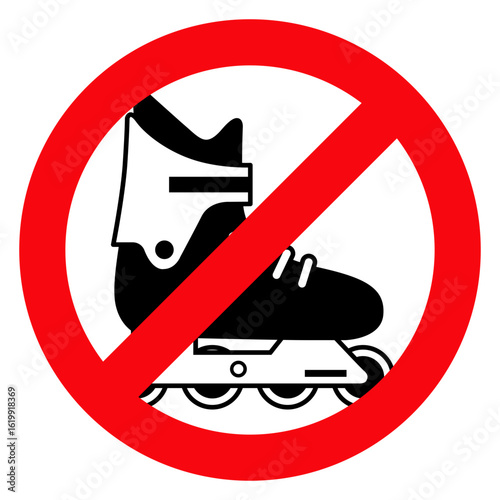 Icono con señal de prohibido patinar