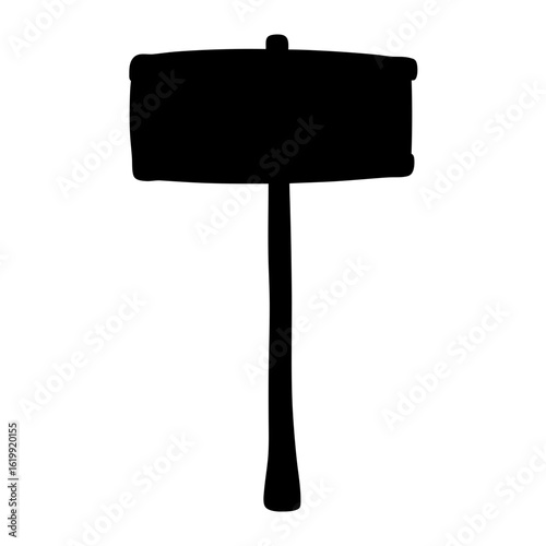 Isolated Simple Silhouette of Gavel or Mallet for Court and Justice