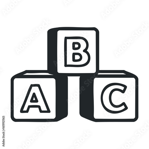 Wallpaper Mural Stacked alphabet blocks a b c for early childhood learning and play. Vector illustration Torontodigital.ca