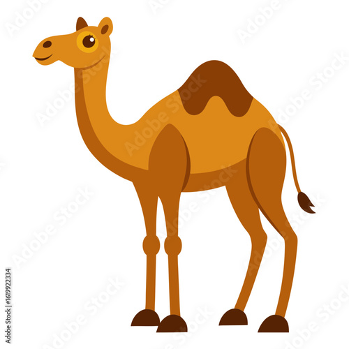Cute cartoon camel illustration with two humps