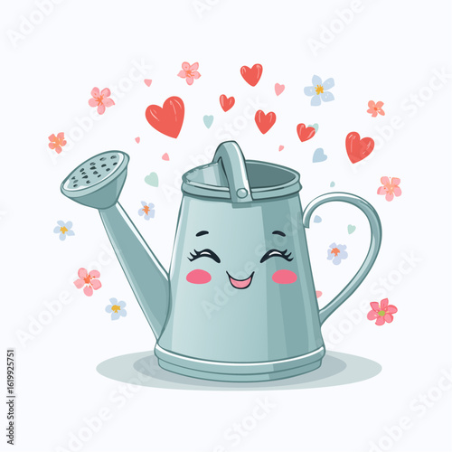 Cute watering can illustration