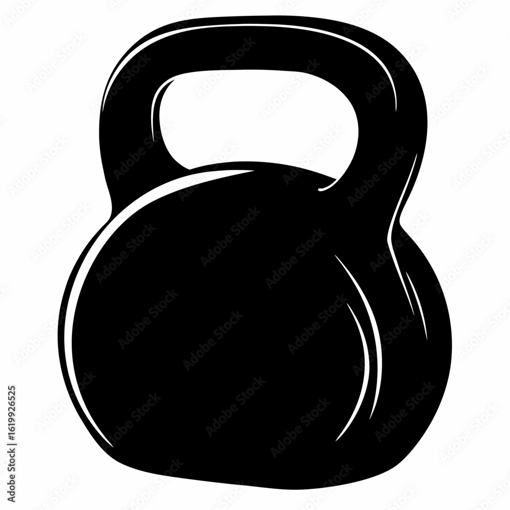 Fototapeta premium Kettlebell Exercise Equipment Silhouette - Fitness and Gym Icon