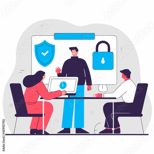 Office Team Meeting on Cybersecurity