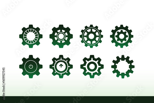 Silhouette Icon of Gear Settings Wheel – Minimal Flat Vector for Tools, Machinery, and Configuration