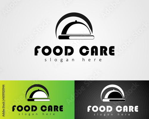 The food care logo is designed with an illustration of a dish that has been served, suitable for corporate business.