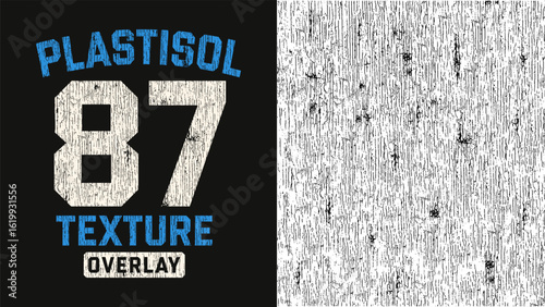 Vector grunge plastisol texture. Distressed, cracked overlay for vintage effects. Perfect for t-shirt graphics.