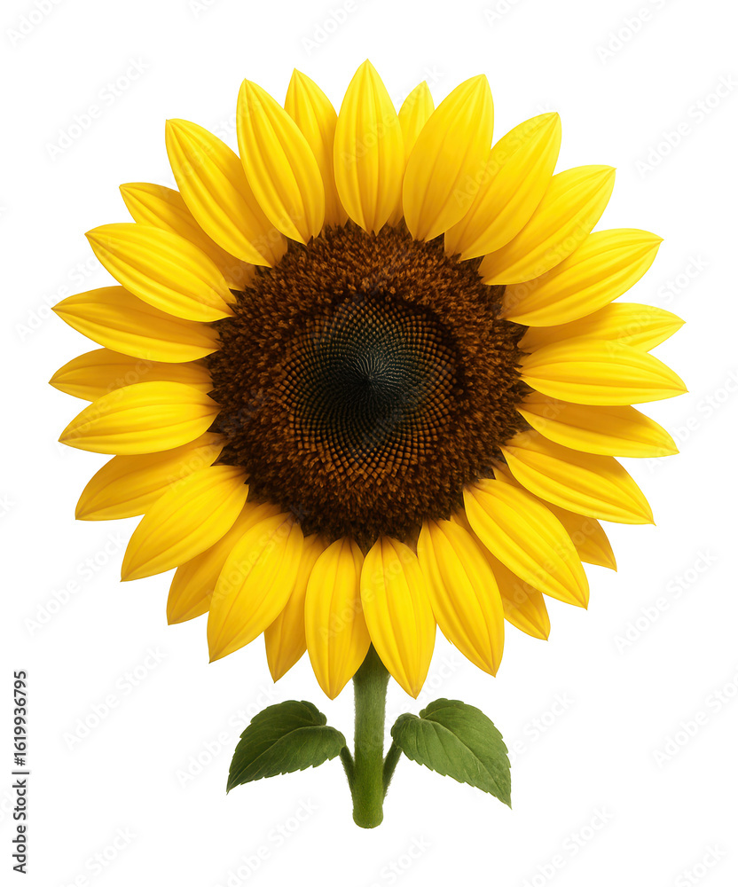 Obraz premium Yellow sunflower with a large central disk and surrounding bright, elongated petals