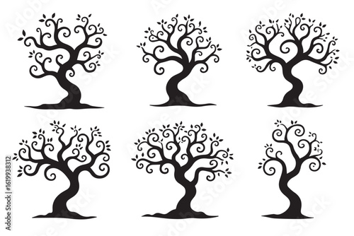Whimsical Swirly Trees Collection